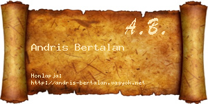 Andris Bertalan névjegykártya